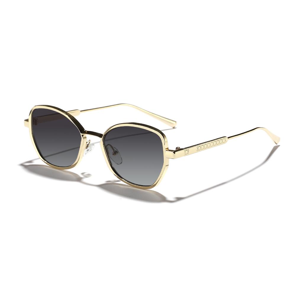 Rennes European and American new polygonal metal small frame sunglasses women's high-end retro street photography outdoor sunshade sunglasses