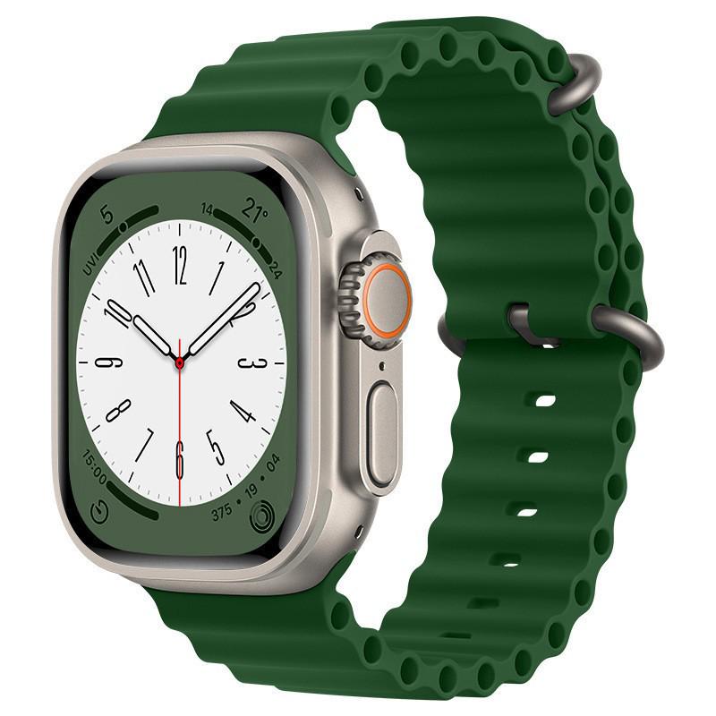 Kompatibel mit Apple Silikon-Uhrenarmband Serie 10, Ozean-Armband mit Doppelschnalle für Serie 9 und Sportmodell Ultra 11 Serie 2. 42mm case fits 38/40/41mm band