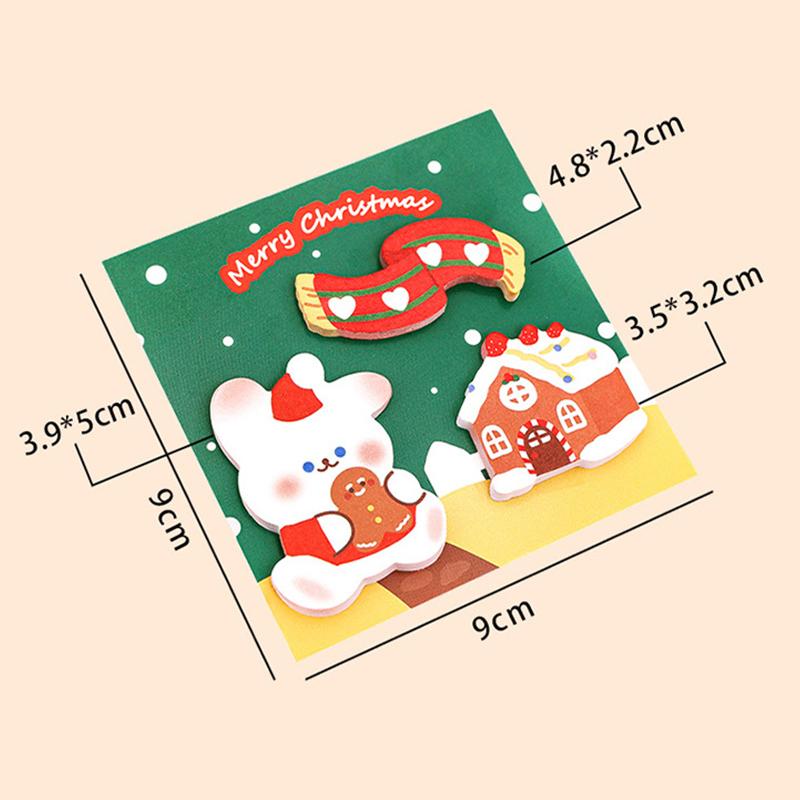60Sheets Cartoon Christmas Sticky Notes Cute Shaped Memo Pad Christmas Gift Decoration Self-Adhesive Bookmarks School Supplies