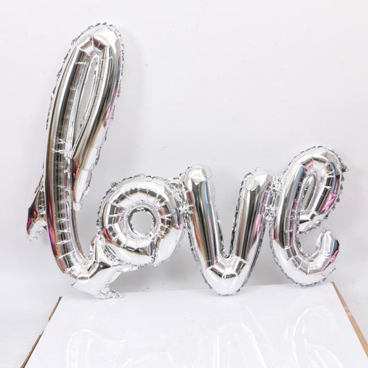 Handwritten Love Letter Conjoined Wedding Decoration Aluminum Foil Balloon for Valentines Day Love Balloon