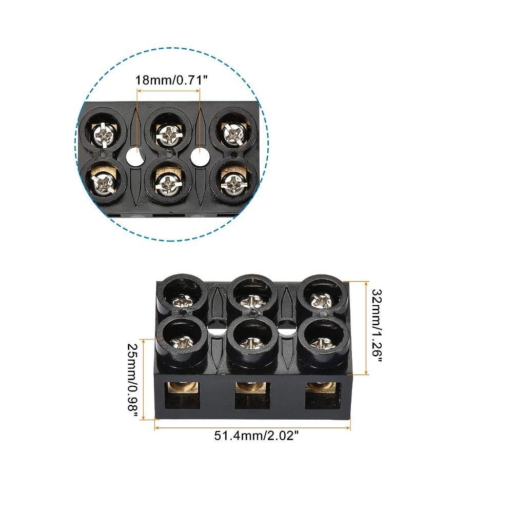Dual Row Screw Electric Barrier Strip 500V Terminal Block Terminal Post   Electrical Engineering
