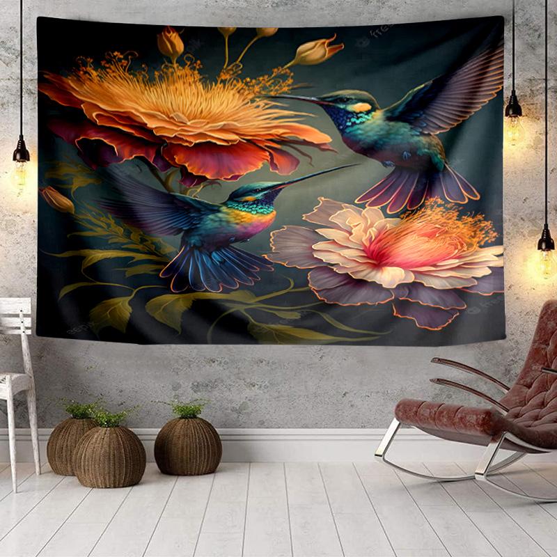 Hummingbird In Bloom Tapestry Room Decoration Wall Hanging for Living Room Bedroom, Dormitory, Birthday and Christmas Gifts