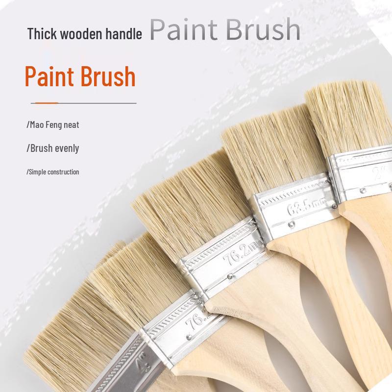 Soft Bristle Wool Brush - Non-Shedding Brush for Paint, Coating, Barbecue & Baking