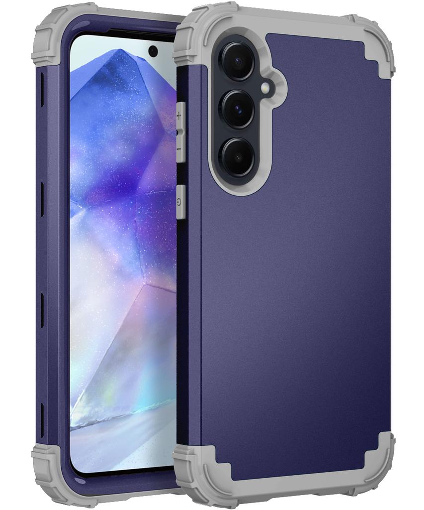 3 In 1 Heavy Rugged Armor Shockproof Case For Samsung Galaxy A13 A04S A14 A54 A15 A35 A55 5G Silicone Lining Plastic Phone Cover