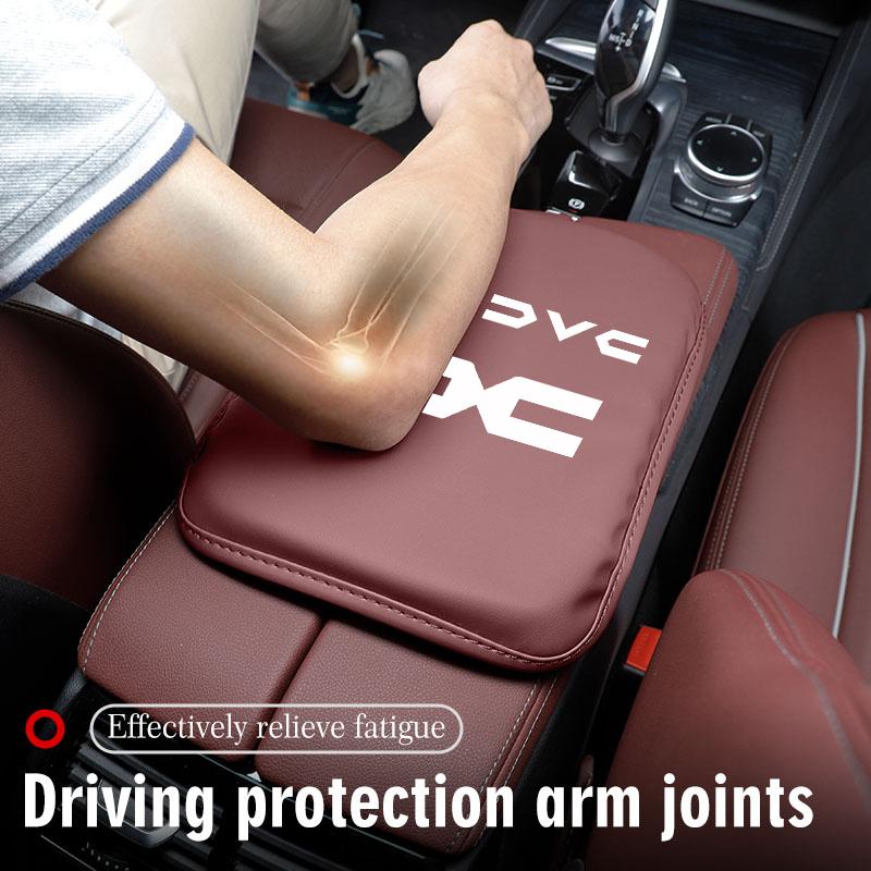 BGS1 Leather Car Armrest Mat Heighten Mat Armrest Protector Cushion For Dacia Duster Logan Sandero Stepway Dokker Lodgy MCV 2019 Spri