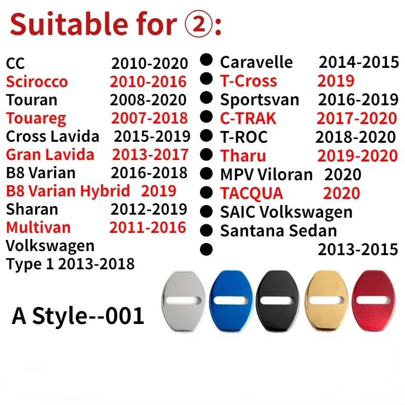 Dla VOLKSWAGEN VW 4 szt. Aluminiowe Nakładki na Zamki Drzwi Samochodowe Naklejki Ochronne dla Volkswagen Passat Touareg Tiguan Golf Bora Jetta