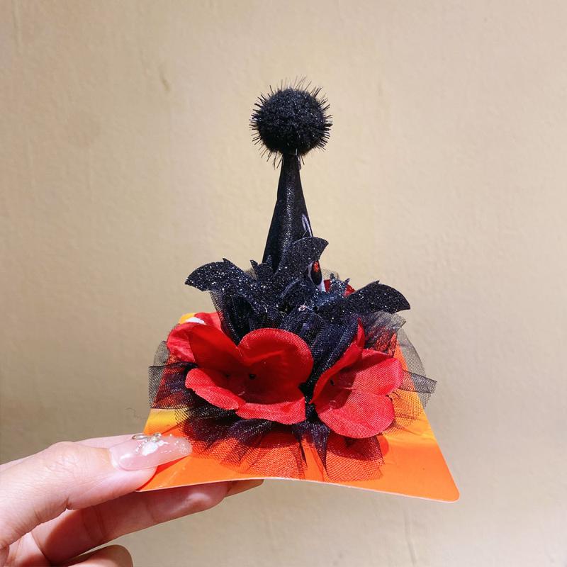 Funny Halloween Hair Accessories Cute Girls  Hat Hairpin Pumpkin Bat Decor Hair Clips For Children Party Dress Up Headwear