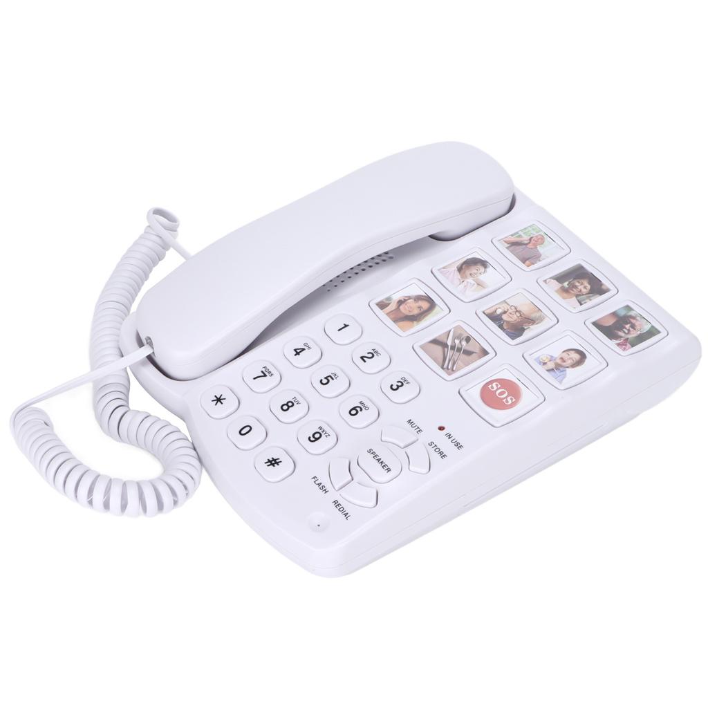 LD‑858HF Big Button Telephone Amplified Photo Memory Corded Landline for Seniors Elderly