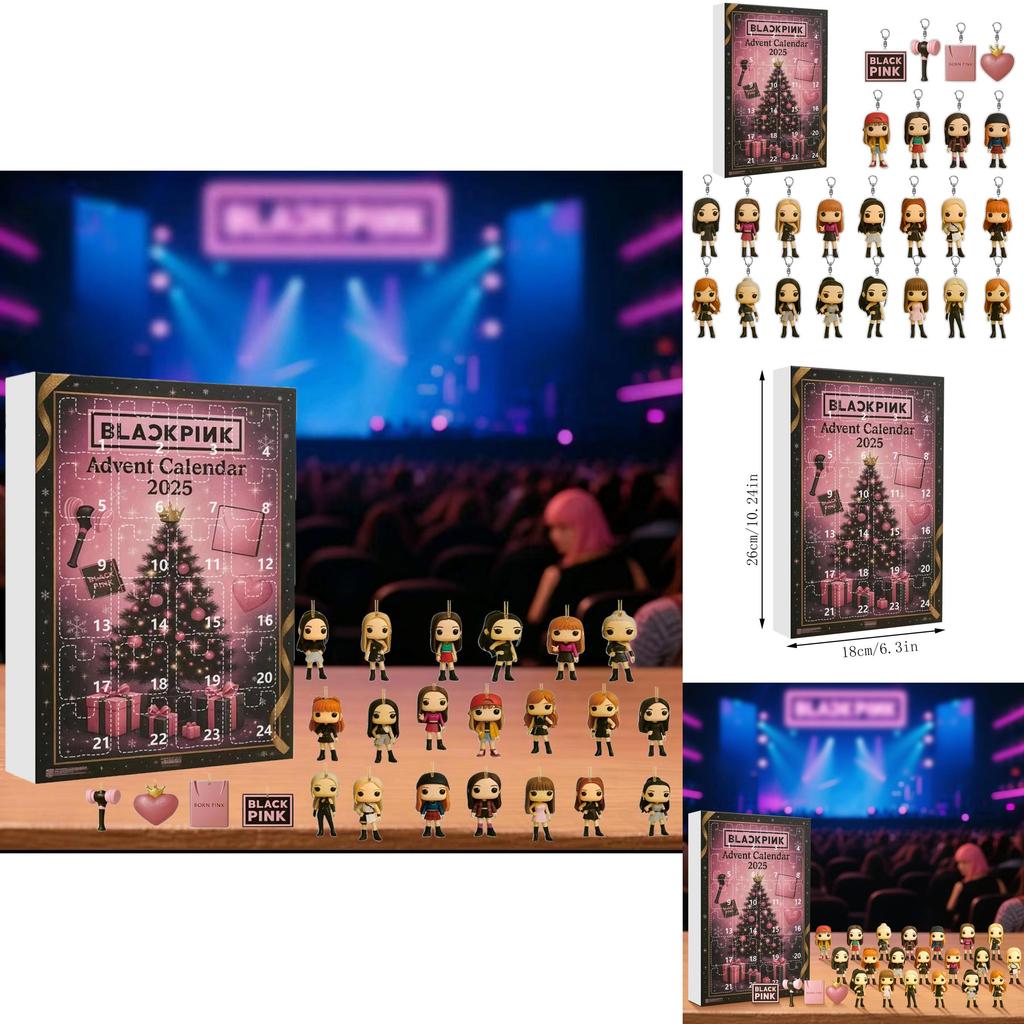 Blackpink Christmas Countdown Advent Calendar With Acrylic Keychains For Holiday Gift Giving