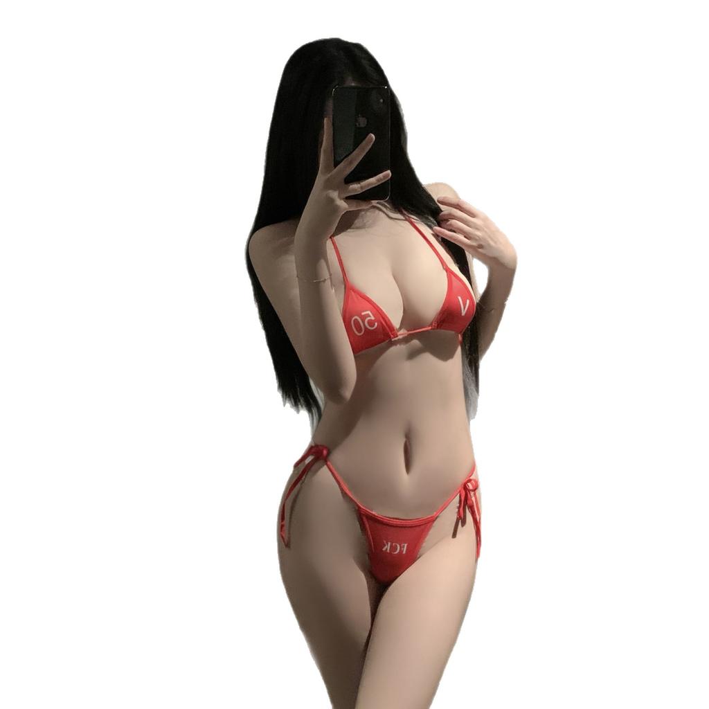 Erotic lingerie V my mini bikini three-point suit sexy bare chest flirting free
