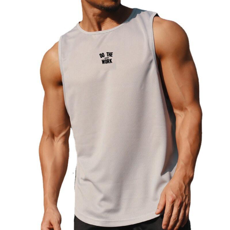 Muscleguys Summer Loose Mesh Tops Bodybuilding Vest Workout Shirt Muscle Guys Vest Mens Fitness Stringer Tank Top Printed Tops