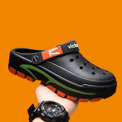 Can Wear Hole Shoes, Men'S Versatile Casual Bag Head Slippers, Thick-Soled Non-Slip And Wear-Resistant Beach Sandals