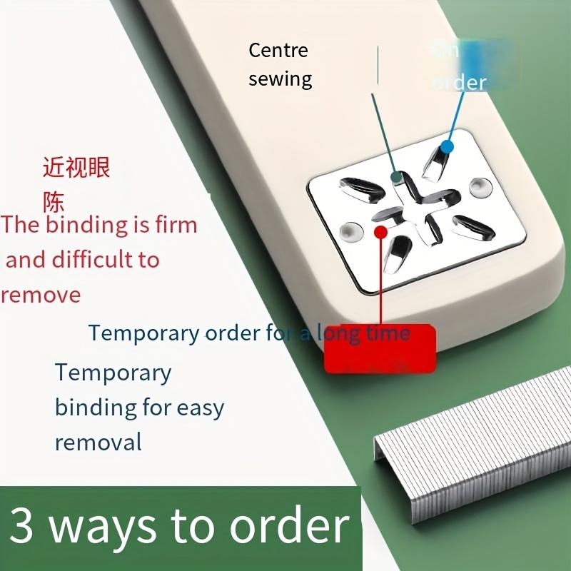 Rotating Stapler, Mechanical Desktop Stapler, Foldable Design, ABS Plastic, Flat Crown Shape, Labor-saving and Multifunctional