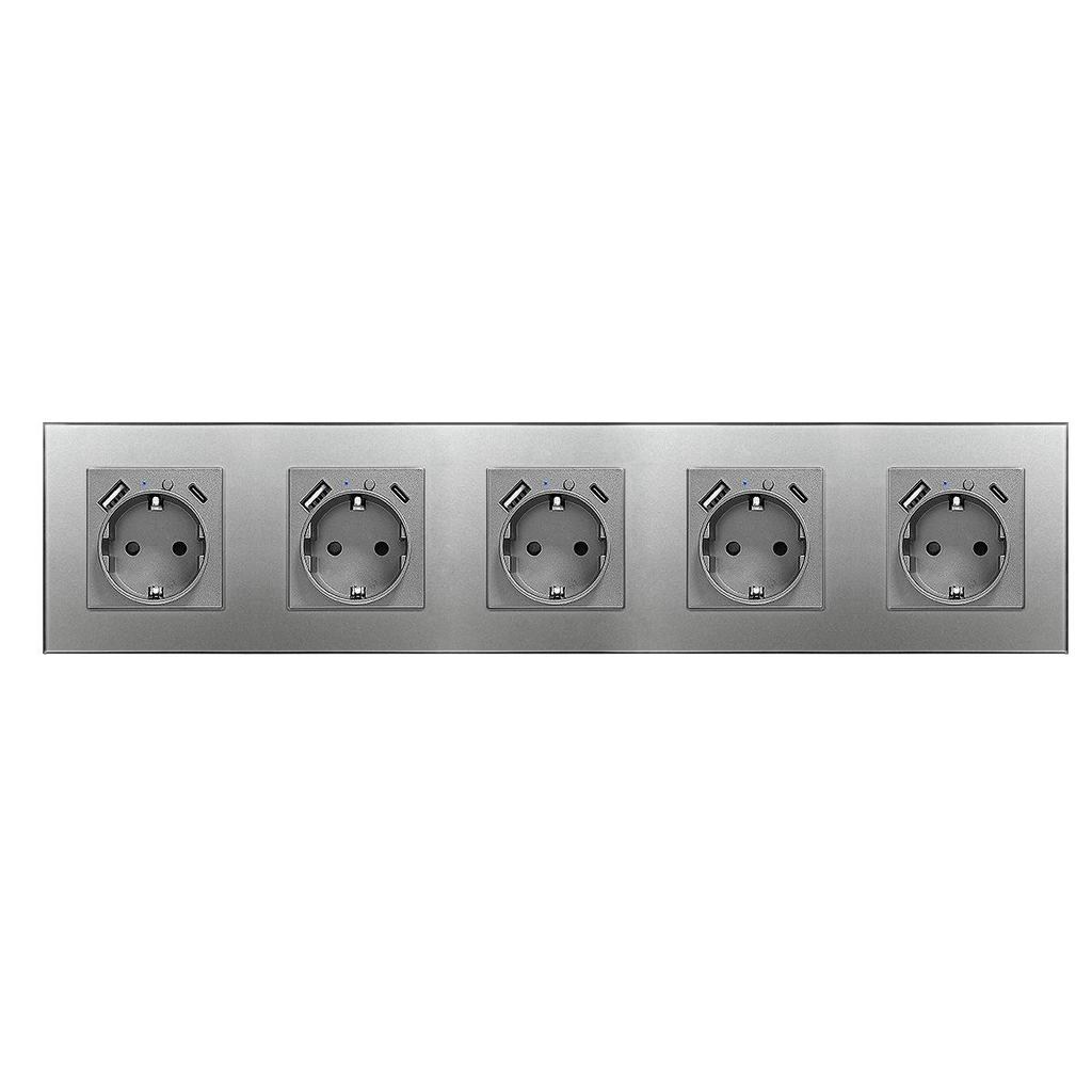 Model 153 Smart WiFi Wall Socket with Tempered Glass Panel - Alice Voice App Compatible
