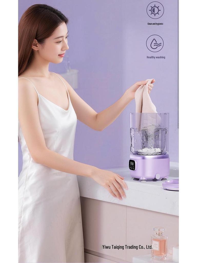 Portable Wireless Mini Washer with Wash & Dehydrate Functions for Underwear, Socks, and Small Items