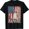 Wilde Maar Vrije Wasbeer 4 Juli Patriottisch Shirt voor Familie T-shirt