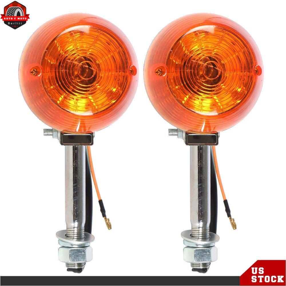 2Pcs For Honda CB350 CT70 CT90 XL100 CM400 CB450 CB750 Turn Signal Light 8mm 12V