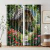 2 Pcs   Filtering Curtains (excluding Rods   Non-movable   Without Batteries) Enchanted Forest for Use In Bedrooms and Living Rooms