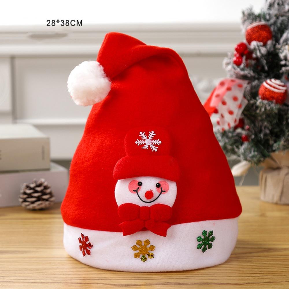 Snowman Plush Reindeers Antlers Hat Polyester Xmas Arts Hats Christmas Hat  Xmas Gift