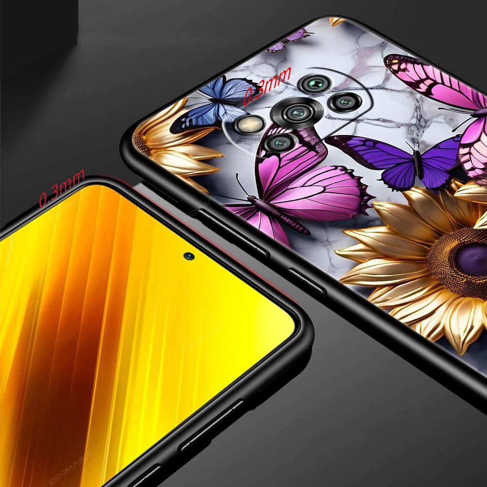Fashionable Butterfly Flower Pattern Phone Case Cover  for Xiaomi Poco F7 Ultra F6 F5 F4 F3 X6 X5 X4 X3 NFC C51 C55 GT Soft TPU