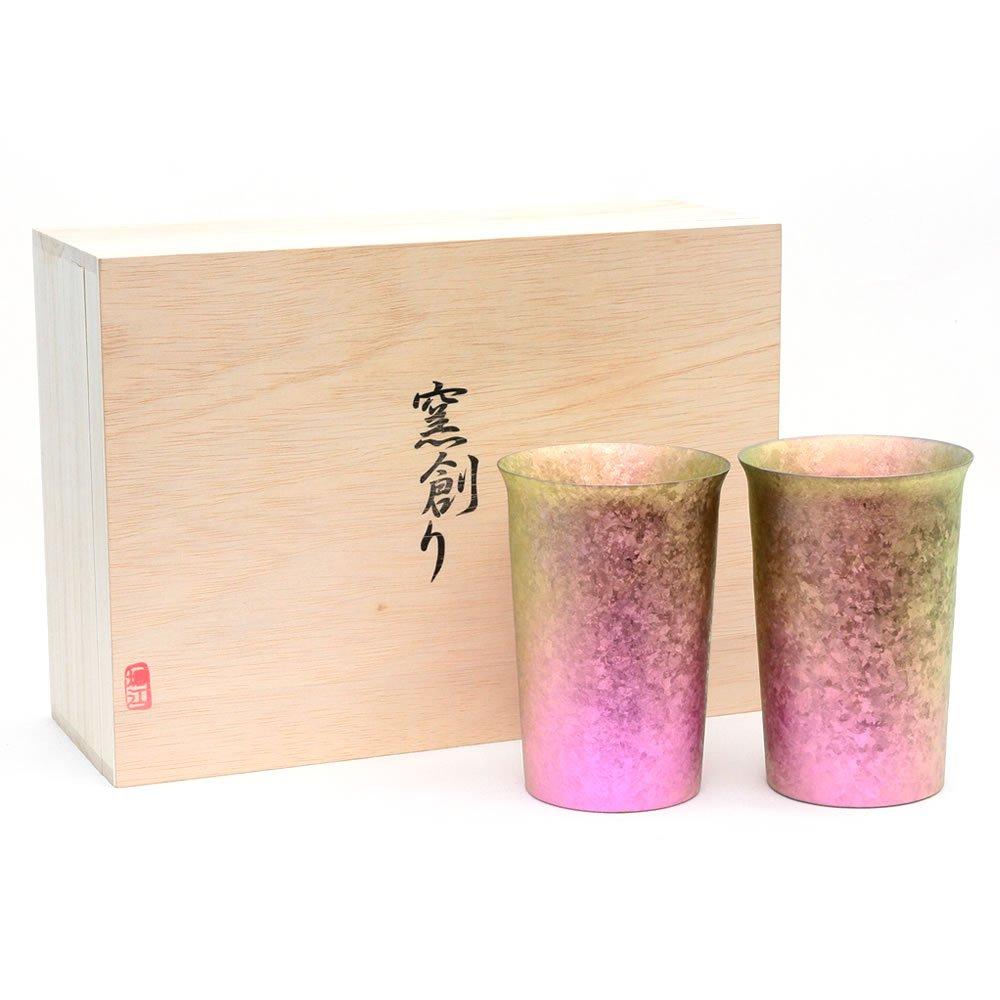

HORIE Titanium Made in Niigata Wide Gradient Set of T13KM300GPSET Kiln-Made Double-Walled Tumblers, Tsubame, Prefecture, Mouth, 290cc, Pink, 2, розовый