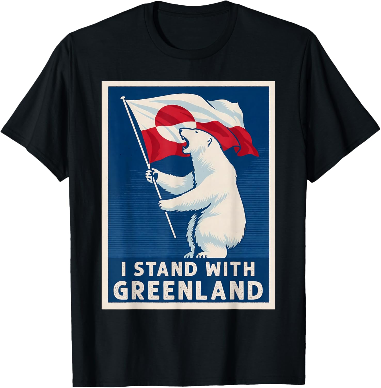 I Stand with Greenland Flag Bear Greenlanders Supports T-Shirt S разноцветный
