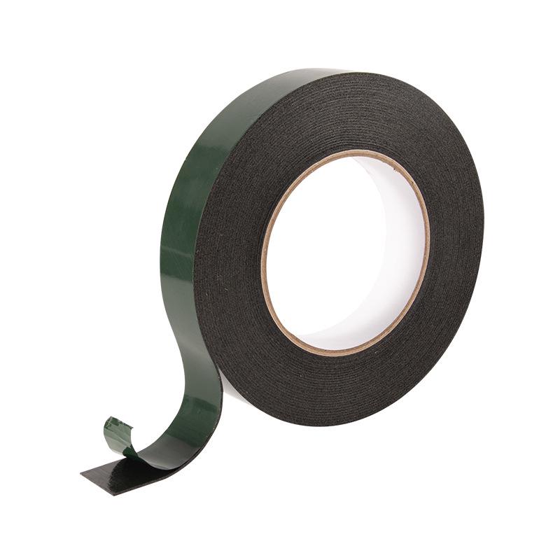 Black Foam Strong Double-Sided Car Tape - 10m X 1mm with Green PE Film