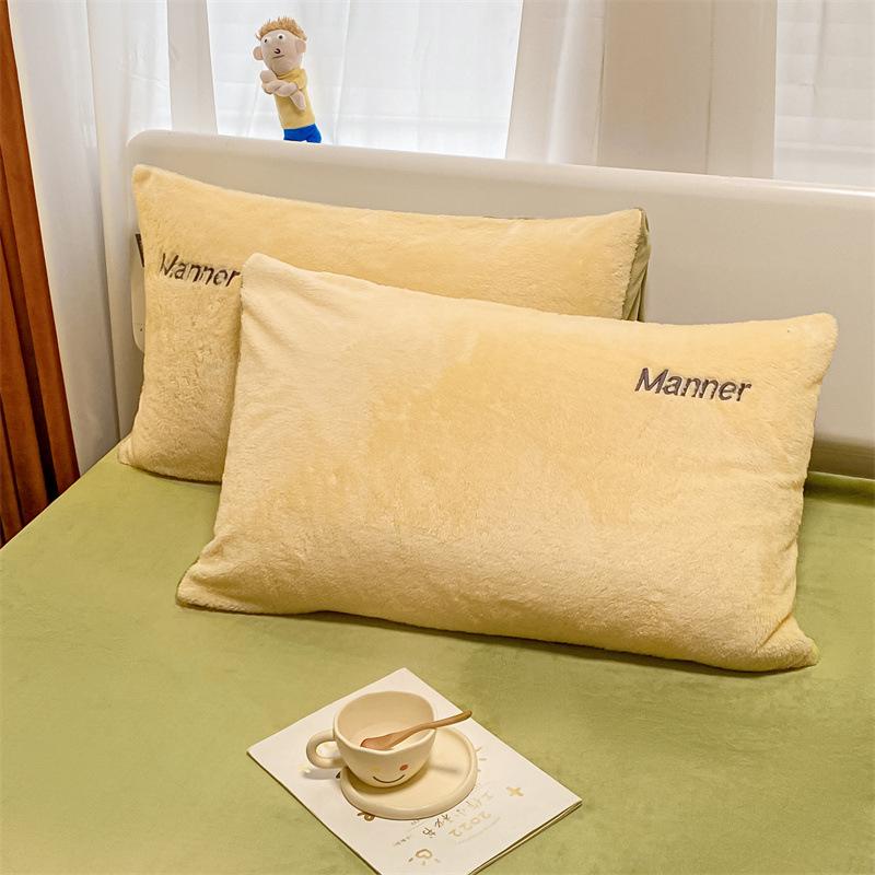 Thickened Milk Fleece Bed Set Four-piece Coral Fleece Winter Fleece Bed Sheet Double-sided Fleece Quilt Cover