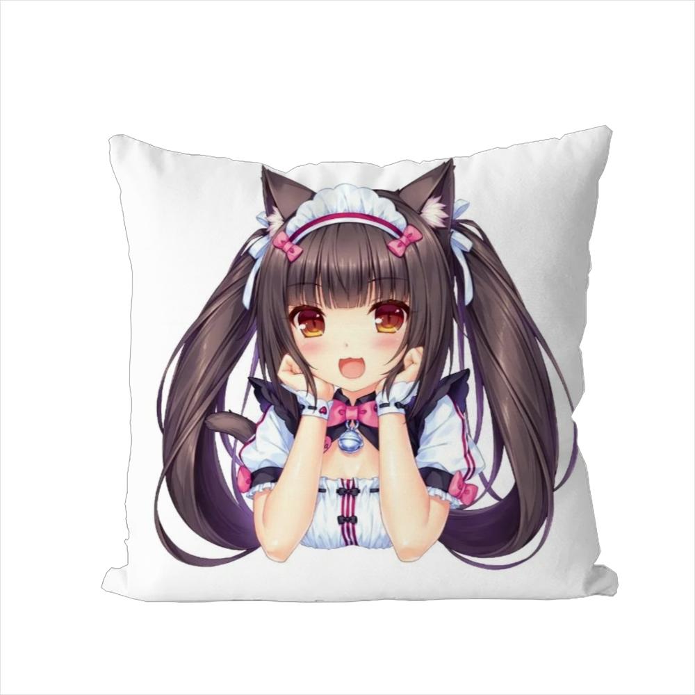 

NekoPara Pillow Case For Car Sofa Decorative Home Doublesided Print Plush Square Throw Pillow Cushion Cover 30x30cm
