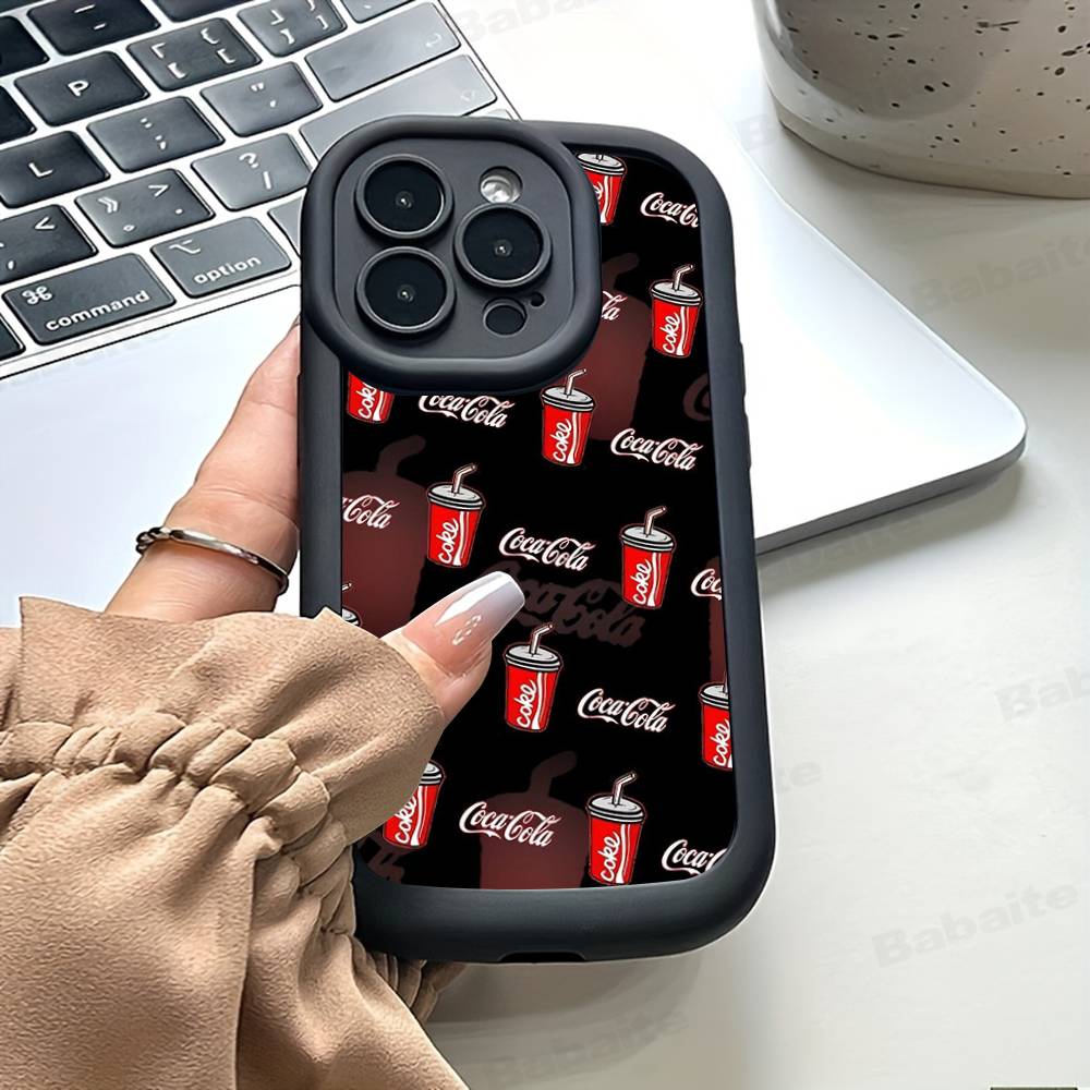 

C-Coca C-cola Vintage Logo For IPhone 17 Pro Max 16 15 14 13 12 11 Plus Black Soft Phone Cover iPhone 16