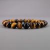 COAI Tiger Eye and Black Tourmaline Power Stone Bracelets for Increased Fortune and and Set of 2 Protection, Men's, Women's, Couples' Sizes,