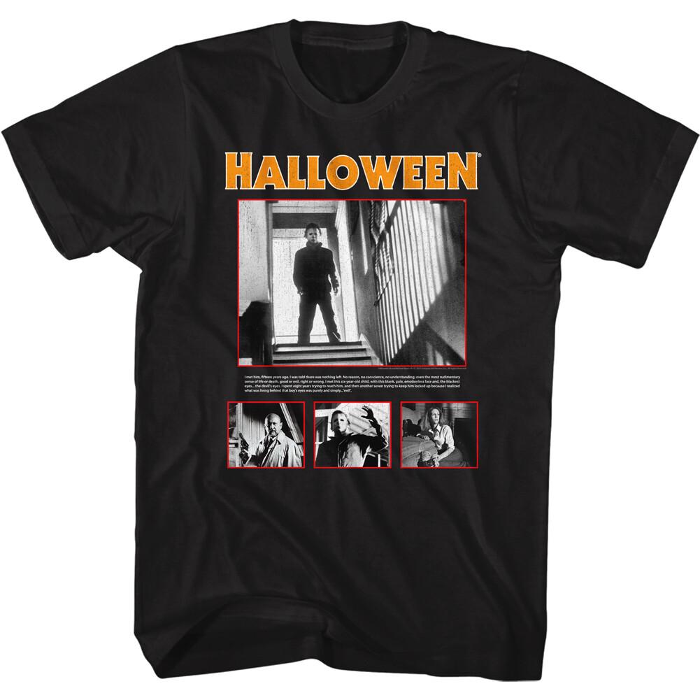 Halloween Horror Movie Michael Myers Top Of Stairs Movie Scenes Men T Shirt S