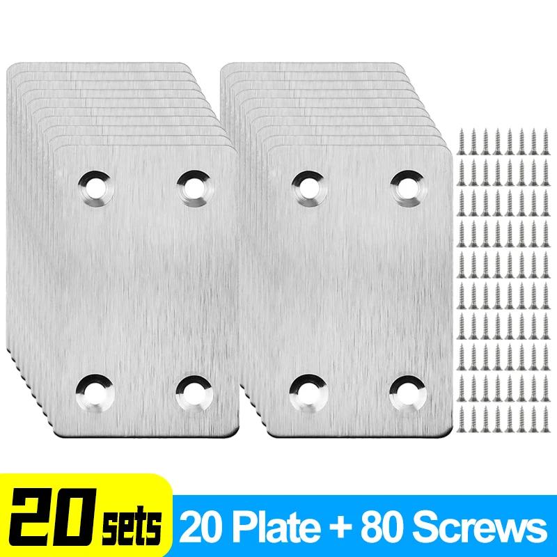 

Stainless Steel Right Angle Corner Brackets Furniture Fastener Connector Wood Shelves Cbinets Flat Plate Angle Code Corner Brace