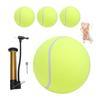 Large Inflatable Dog Tennis   with Pump Extra Large Pet Tennis   Set Bright Yellow Green High     Felt Outdoor Beach Garden Play Toy 