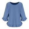 Women's Short-sleeved Round-neck Color Tops Loose European And American Lace Sleeves Shirt