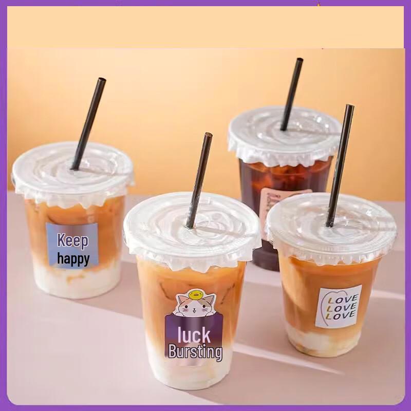 AVADEN Einweg-Plastik-Kaffee- & Milchteebecher mit Deckeln