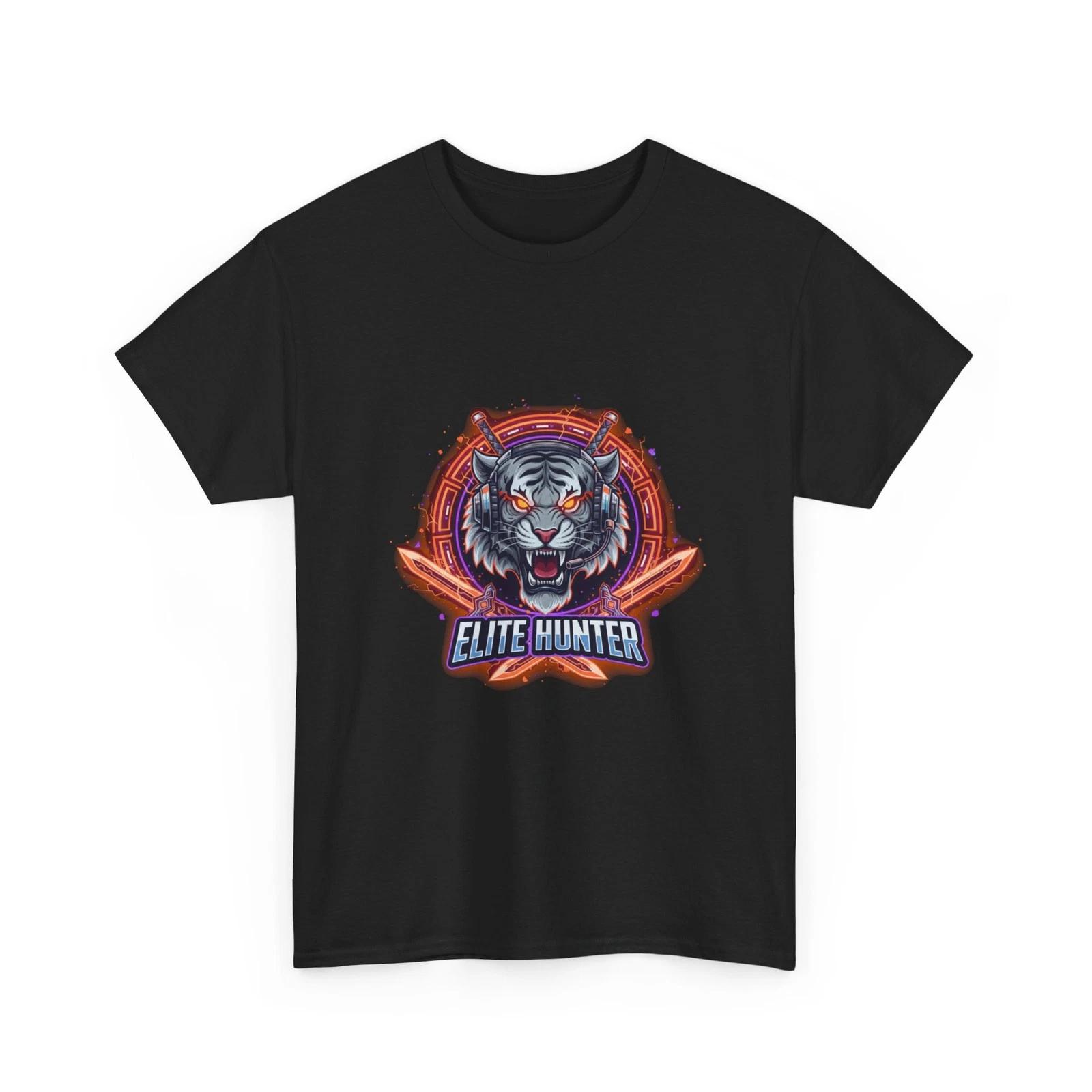 Tiger Head Gaming T-Shirt Gaming Headset Wild Animal Graphic Tee XL