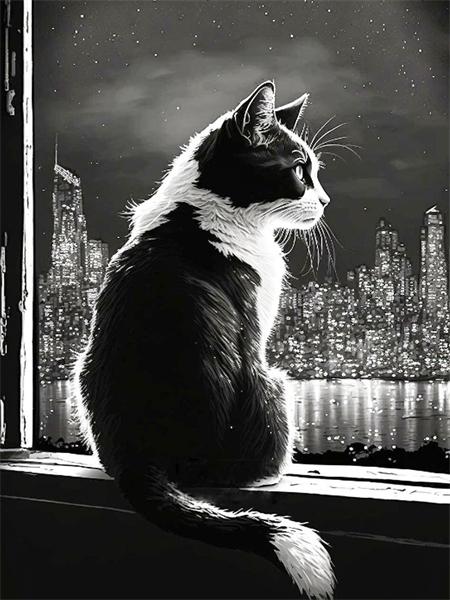 5D Diamond Painting Cat Full Round Mosaic Embroidery Animal Handmade Gift Home Decor