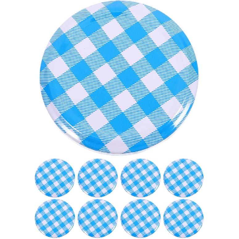 Alipis 50pcs Sky-Blue Tinplate Jar Lids, Airtight Sealing Caps for Jam, Pickles, and More, Reusable and Iron Covers for Canning Jars, 2.59 Inch