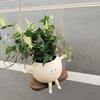 Cute Smiley Face Swing Succulent Pot – Creative Hanging Hydroponic Planter for Balcony Decoration