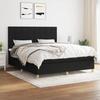 Exclusive House - Bed Slatted Base with Mattress Black 180x200 Cm Fabric