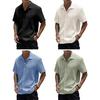 Summer Men Shirt Button-down Turn-down Collar Cardigan Short Sleeves Cardigan Loose Mid Length Casual Daily Wear Office Business Top