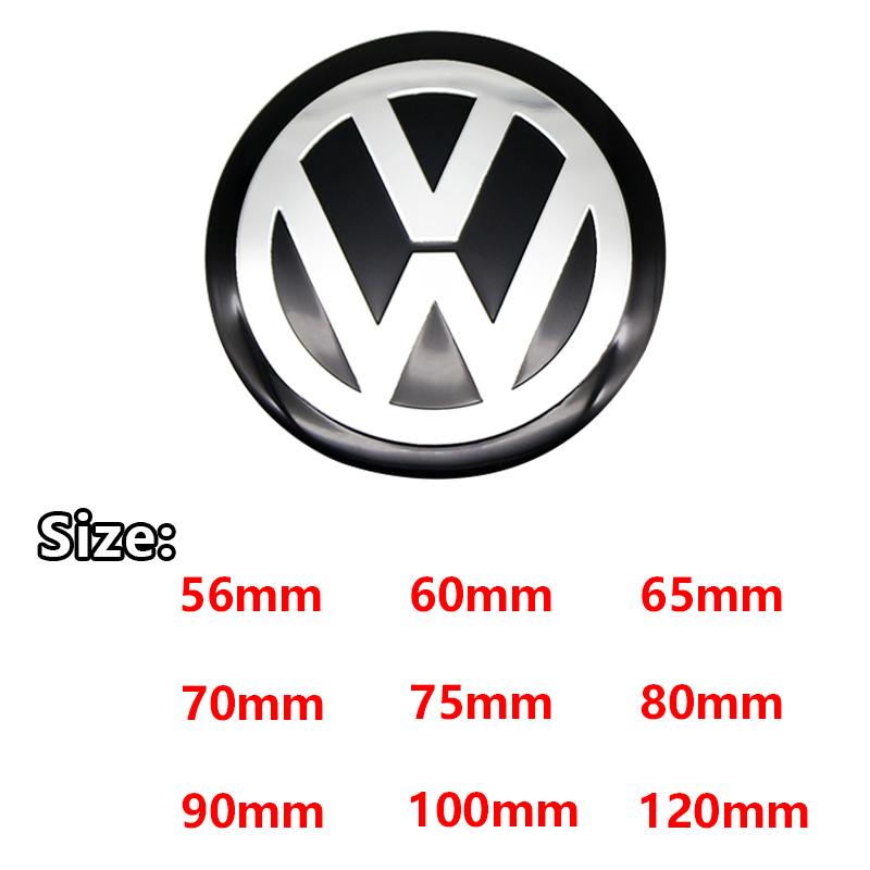 2026 Hot For VOLKSWAGEN VW 4Pcs 56/60/65/70/75/80/90/100/120mm 3D Car Wheel Stickers Center Hub Cap Emblem Badge Decal For VW GT