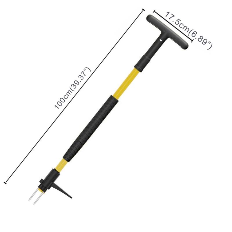Stainless Steel Weeder Puller Tool Ergonomic Standing Position Gardening Implement With Nonslip Handle