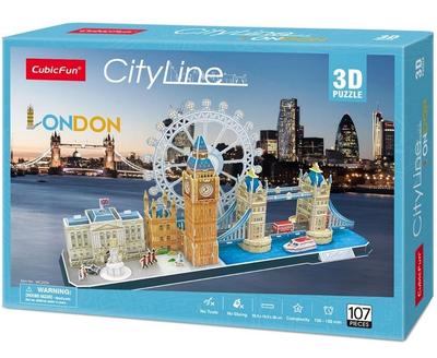 Würfel Spaß Puzzle 3D Stadtlinie London Londyn CubicFun 107 Elemente MC253H