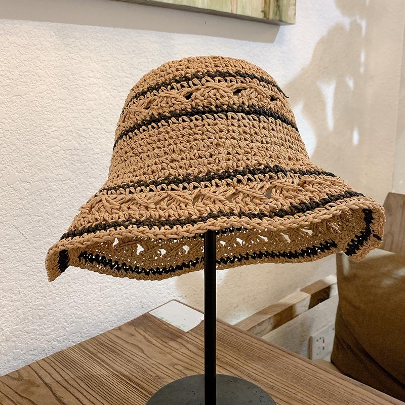 

Women s Summer Hat Big Brim Fisherman Cap Korean Sunshade Folding Bucket Hat Beach Accessories Sun Hat Travel Sunhat Vintage New 56-58cm хакі