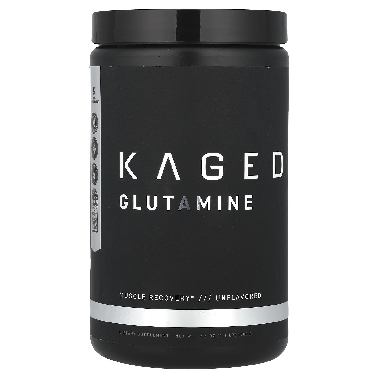 

Kaged, Глютамін, Без смаку, 17.6 унції (500 гр)