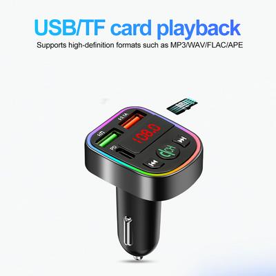 Lettore Mp3 per auto, doppio caricatore USB veloce, ricevitore FM Bluetooth, trasmettitore FM 5.0 compatibile con Bluetooth, unità flash USB, kit per auto