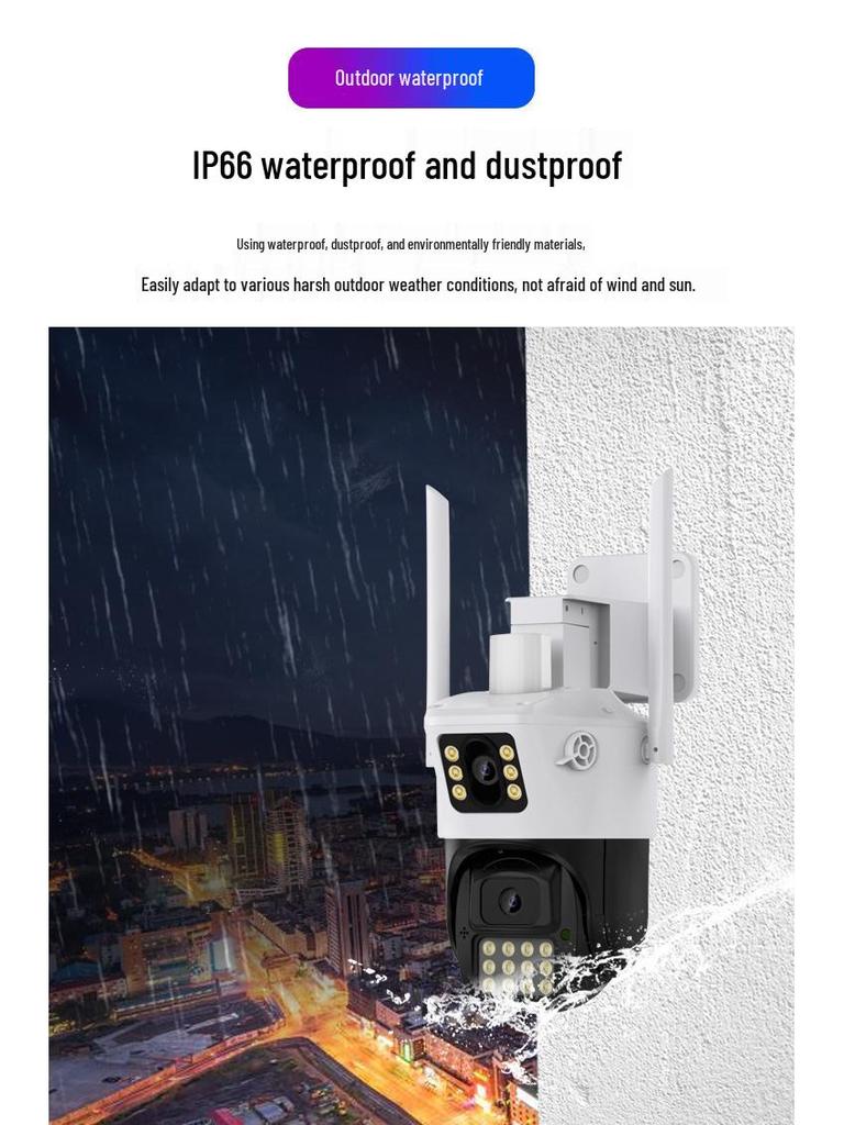 HD Smart Wireless Waterproof Dual-Lens Outdoor Network Camera