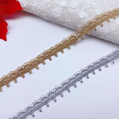 20Yards Fashion 1.3cm Wide Embroidered Lace Trim Minimalist Purl Lace Trim DIY Craft Apparel Accessories Garment Trim Wedding